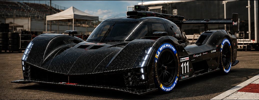 Full Circle Racing carbon-fiber prototype race car with number 111 and Michelin tires